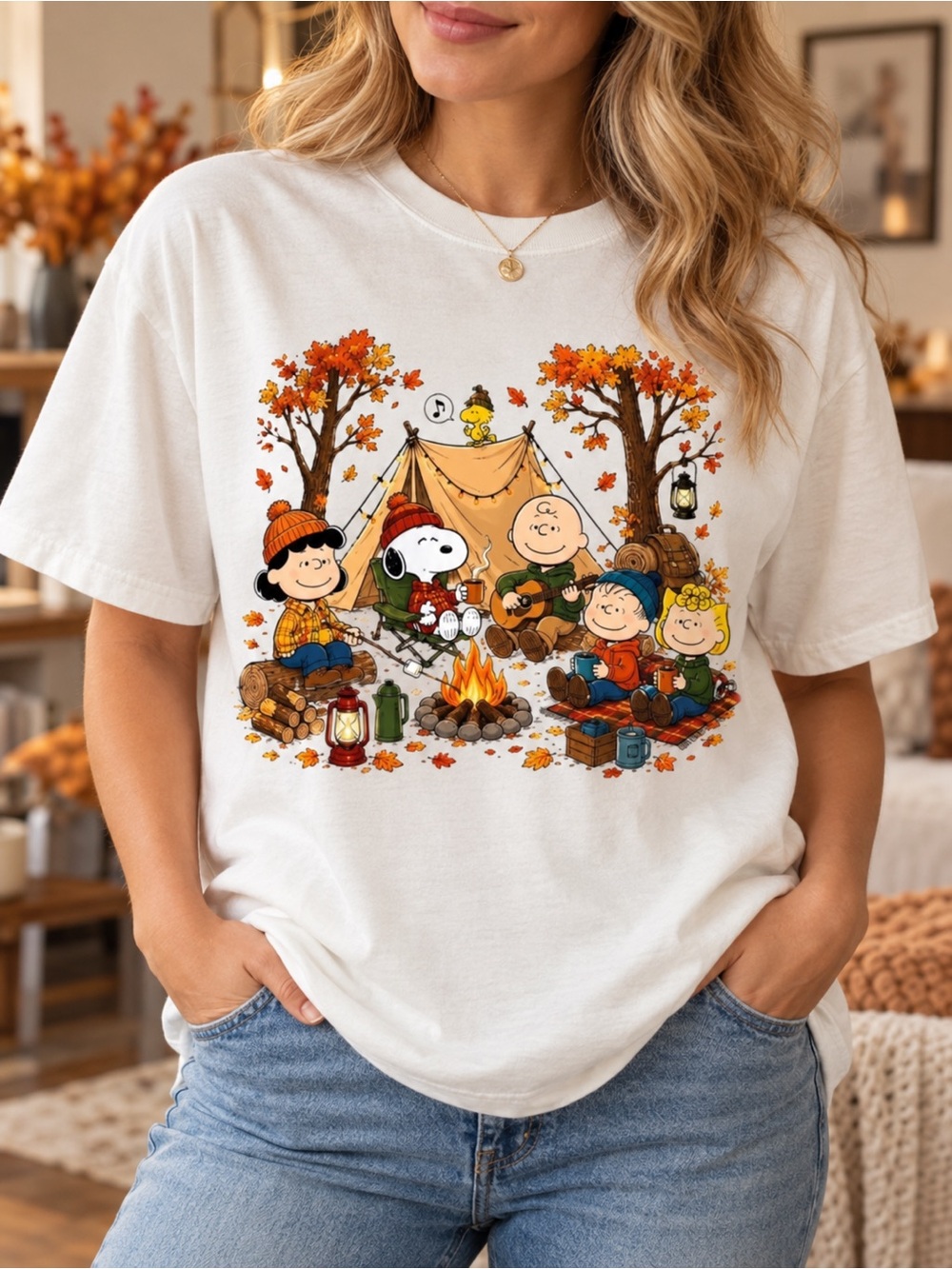 Fall Camping With Friends Gildan Graphic Tee